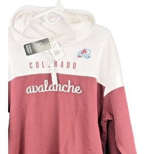 NHL Colorado Avalanche Hoodie Mens XL White Burgundy Colorblock Pullover‎ NWT